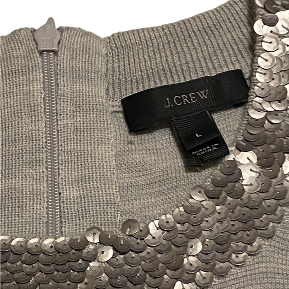 J. Crew sequin tank women’s sz Large 50% merino wool lightweight summer evening - Picture 6 of 7